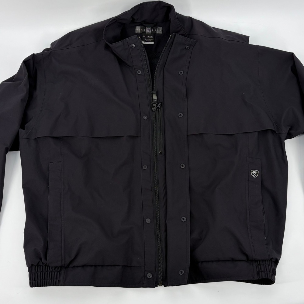 Nike Golf Jacket Storm-Fit Full Zip Vented Mesh Lined Black Gorpcore XL Athletic